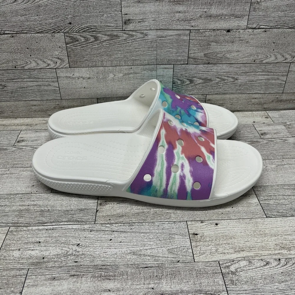 Crocs Classics Slides Tye Dye White Men Size‎ 12